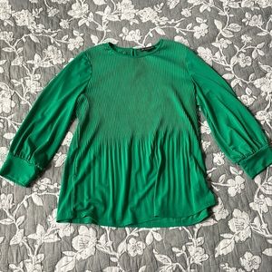 Green billowy blouse